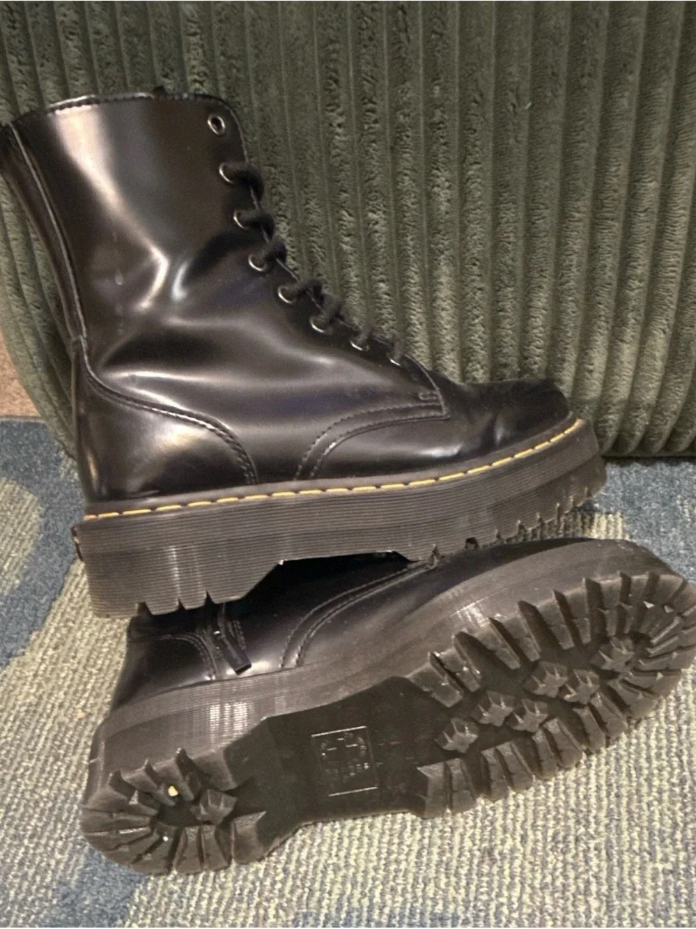 Dr. Martens Jadon Platform Boots Black Leather Men’s Size 9 No Original Box